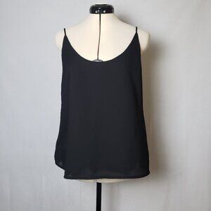 DOHIA Black Spaghetti Strap Layered Camisole Tank Top Ladies Size Medium